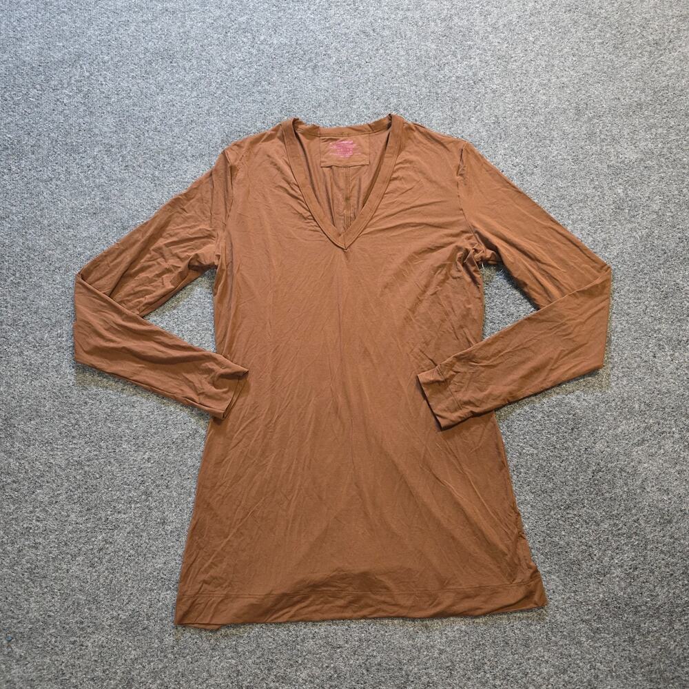Commando Top Womens Size Medium Brown Long Sleeve Stretchy Comfort Layer Casual